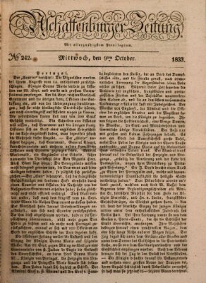 Aschaffenburger Zeitung Mittwoch 9. Oktober 1833