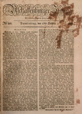 Aschaffenburger Zeitung Donnerstag 17. Oktober 1833