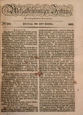 Aschaffenburger Zeitung Freitag 18. Oktober 1833