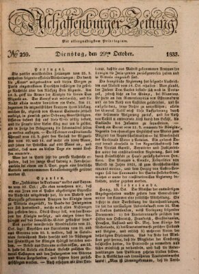 Aschaffenburger Zeitung Dienstag 29. Oktober 1833