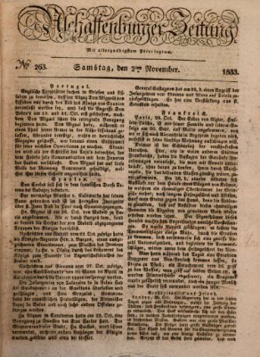 Aschaffenburger Zeitung Samstag 2. November 1833