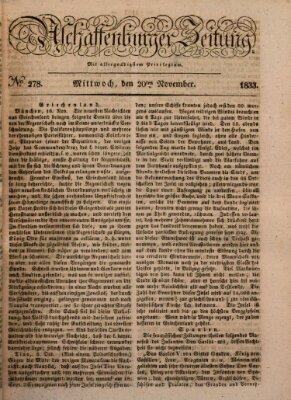 Aschaffenburger Zeitung Mittwoch 20. November 1833