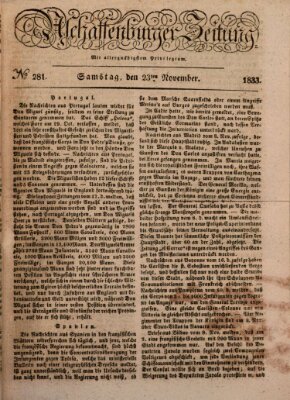 Aschaffenburger Zeitung Samstag 23. November 1833