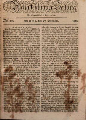 Aschaffenburger Zeitung Montag 2. Dezember 1833