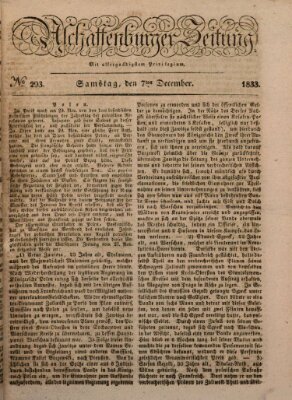 Aschaffenburger Zeitung Samstag 7. Dezember 1833