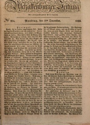 Aschaffenburger Zeitung Montag 9. Dezember 1833