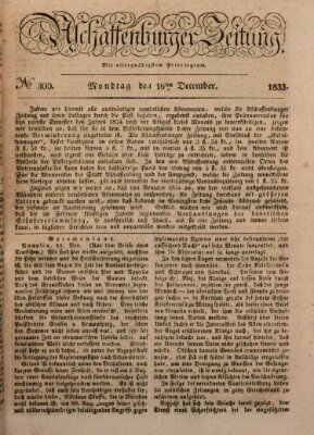 Aschaffenburger Zeitung Montag 16. Dezember 1833