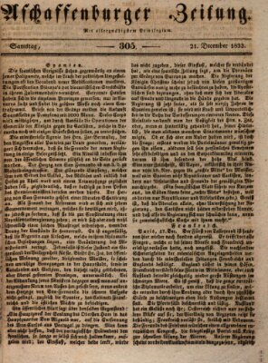 Aschaffenburger Zeitung Samstag 21. Dezember 1833