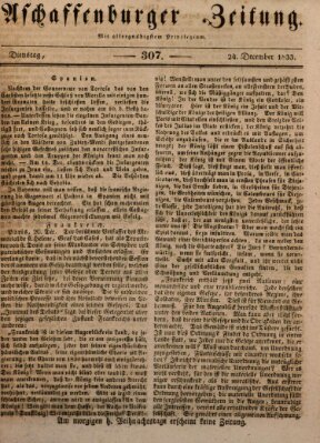 Aschaffenburger Zeitung Dienstag 24. Dezember 1833