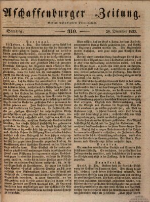Aschaffenburger Zeitung Samstag 28. Dezember 1833