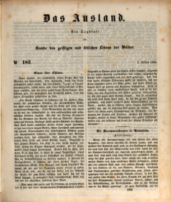 Das Ausland Donnerstag 2. Juli 1846