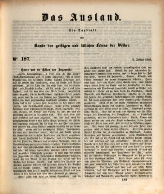 Das Ausland Montag 6. Juli 1846