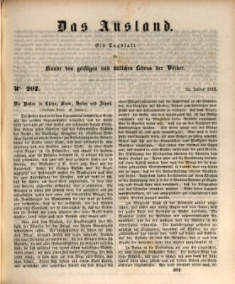 Das Ausland Dienstag 21. Juli 1846