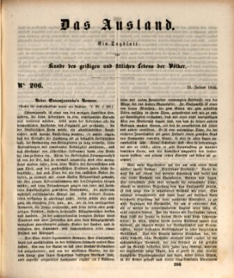 Das Ausland Samstag 25. Juli 1846