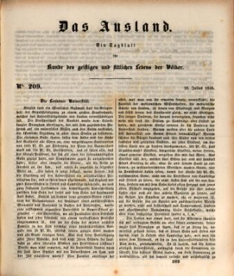 Das Ausland Dienstag 28. Juli 1846