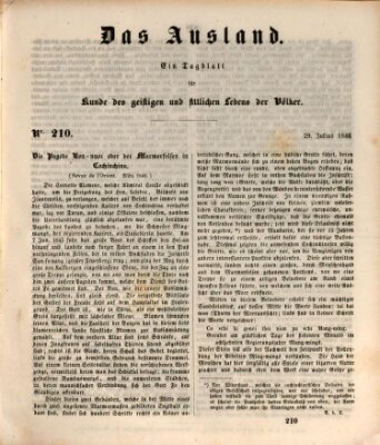 Das Ausland Mittwoch 29. Juli 1846