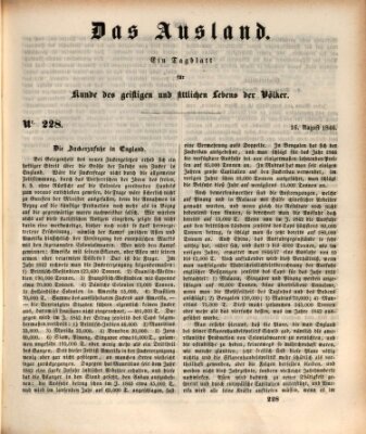 Das Ausland Sonntag 16. August 1846