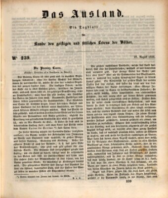 Das Ausland Donnerstag 27. August 1846