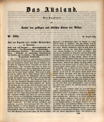 Das Ausland Freitag 28. August 1846