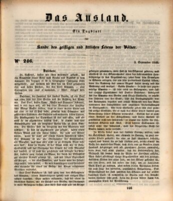 Das Ausland Donnerstag 3. September 1846