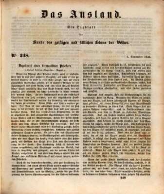 Das Ausland Samstag 5. September 1846