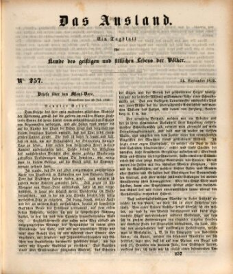 Das Ausland Montag 14. September 1846