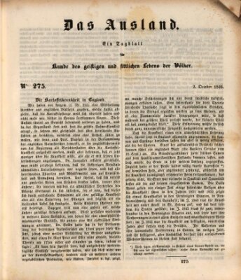 Das Ausland Freitag 2. Oktober 1846