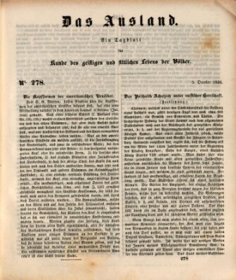 Das Ausland Montag 5. Oktober 1846