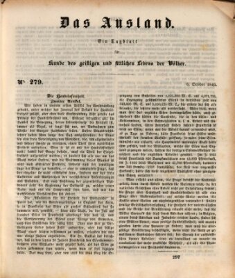 Das Ausland Dienstag 6. Oktober 1846