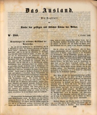 Das Ausland Mittwoch 7. Oktober 1846