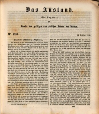 Das Ausland Dienstag 13. Oktober 1846