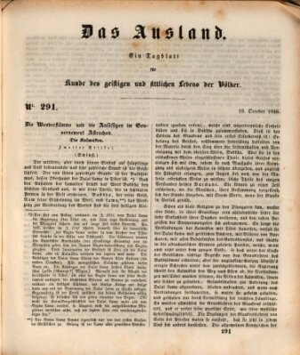 Das Ausland Sonntag 18. Oktober 1846