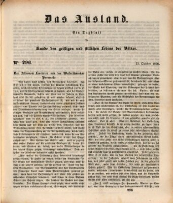 Das Ausland Freitag 23. Oktober 1846