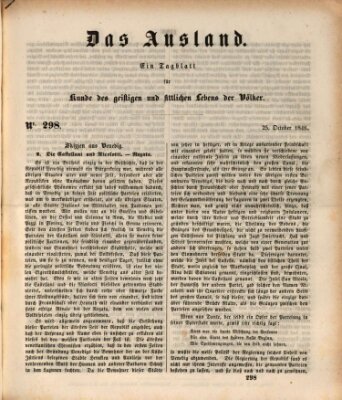 Das Ausland Sonntag 25. Oktober 1846