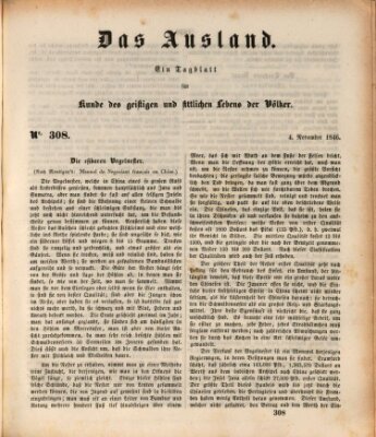 Das Ausland Mittwoch 4. November 1846