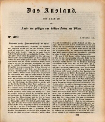 Das Ausland Donnerstag 5. November 1846