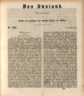 Das Ausland Freitag 4. Dezember 1846