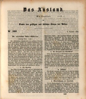 Das Ausland Sonntag 6. Dezember 1846