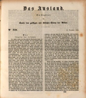 Das Ausland Mittwoch 16. Dezember 1846