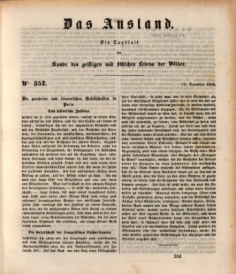 Das Ausland Freitag 18. Dezember 1846