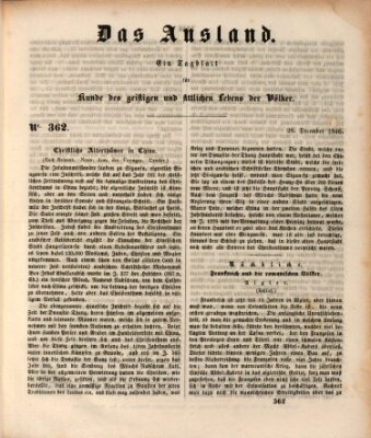 Das Ausland Montag 28. Dezember 1846