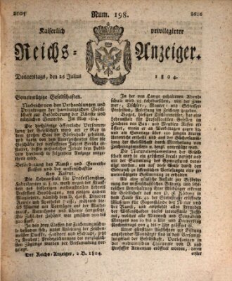 Kaiserlich privilegirter Reichs-Anzeiger (Allgemeiner Anzeiger der Deutschen) Donnerstag 26. Juli 1804