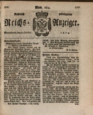 Kaiserlich privilegirter Reichs-Anzeiger (Allgemeiner Anzeiger der Deutschen) Samstag 20. Oktober 1804