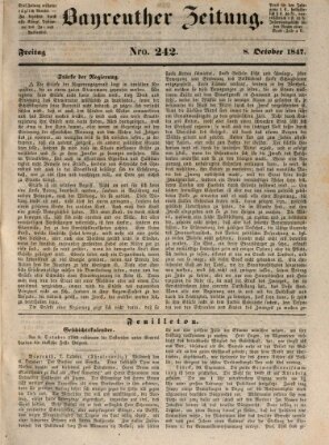 Bayreuther Zeitung Freitag 8. Oktober 1847