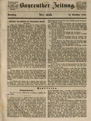 Bayreuther Zeitung Dienstag 19. Oktober 1847