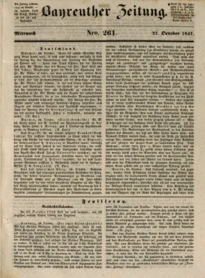 Bayreuther Zeitung Mittwoch 27. Oktober 1847