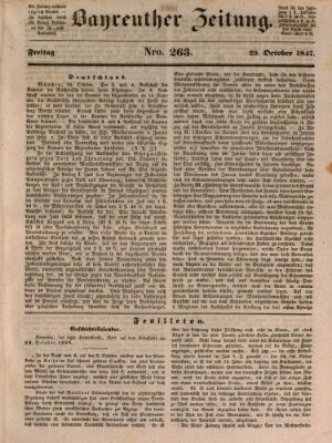 Bayreuther Zeitung Freitag 29. Oktober 1847