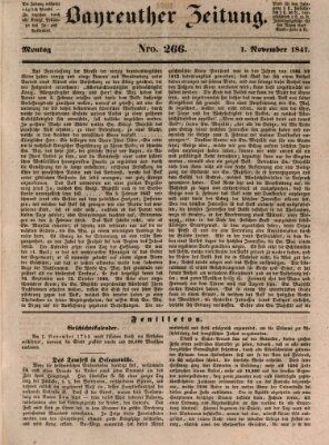 Bayreuther Zeitung Montag 1. November 1847