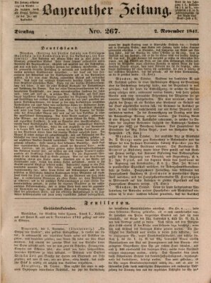 Bayreuther Zeitung Dienstag 2. November 1847