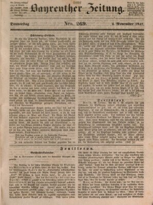 Bayreuther Zeitung Donnerstag 4. November 1847